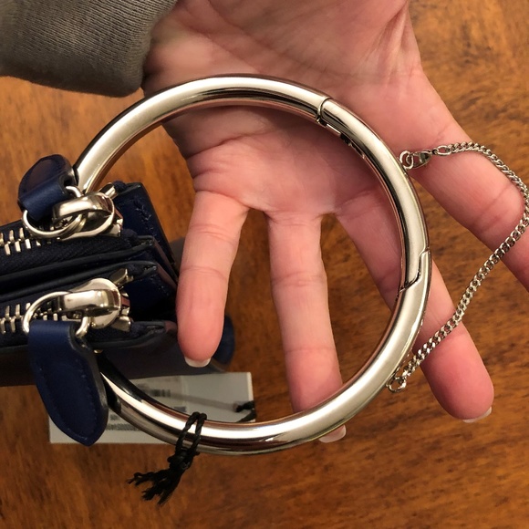 NWT Jil Sander Navy Leather Double Clutch - Picture 5 of 8